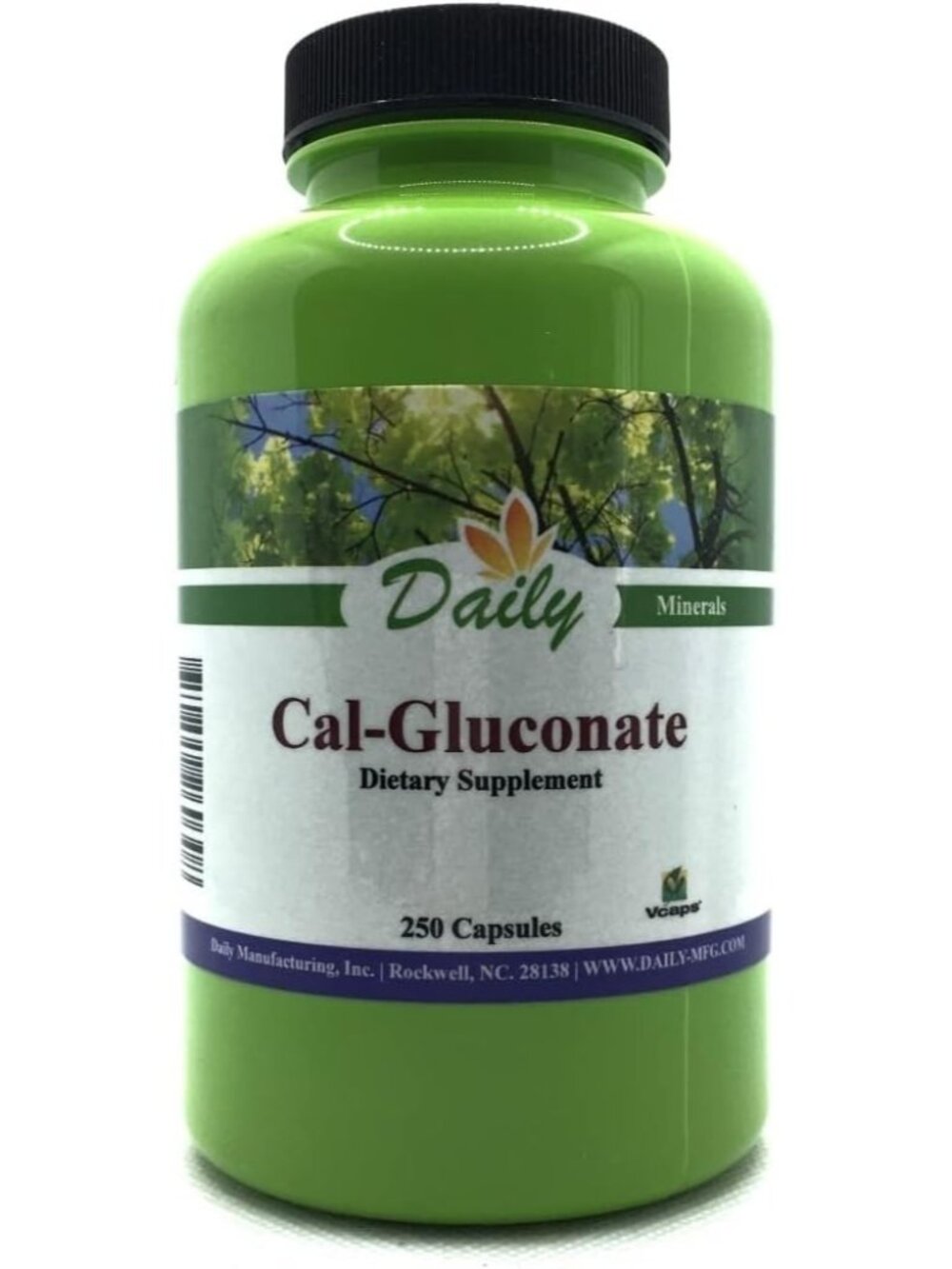 Daily Manufacturing Calcium Gluconate 250 Vegetarian Capsules Exp 02/2027